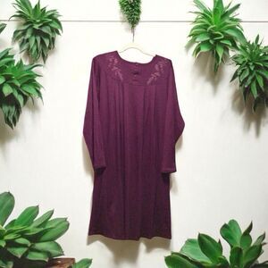 Silverts Nightgown Adaptive Assisted Dressing Maroon/Wine Large Long Sleeve NWT